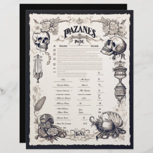 Menú de fantasías piratas