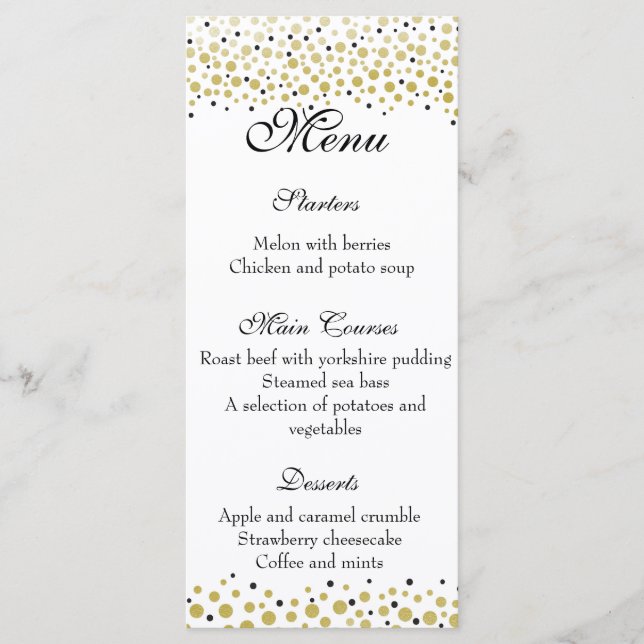Menú de fiesta de casamiento (Anverso)