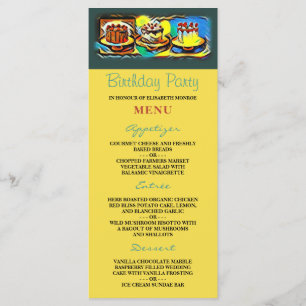 Menú de fiesta de cumpleaños de Cake Art Jazz