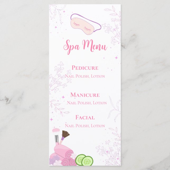 Menú de Fiesta de Spa (Anverso)