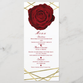 Menú de fiesta elegante floral de líneas de rosa r