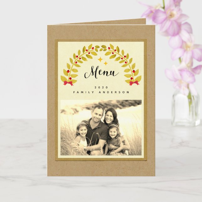 menú de fiesta para la cena de navidades rústicos (Orquídea)