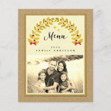 menú de fiesta para la cena de navidades rústicos