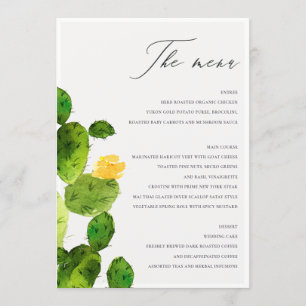 MENÚ DE FLORES DE COLOR DE AGUA VERDE DESIERTO CAC