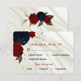 menú de flores de marina y borgoña