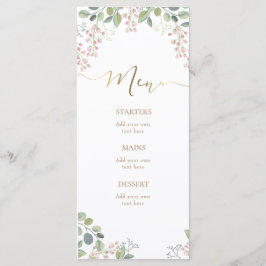 Menu de flores pequeñas y vegetación