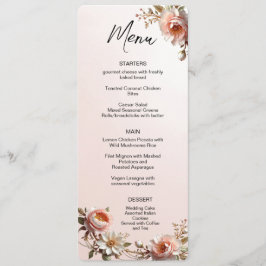 Menú de Flores Rosas y Blancas