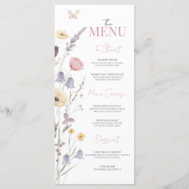 Menu de flores silvestres para la fiesta de revela