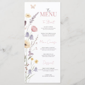 Menu de flores silvestres para la fiesta de revela