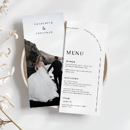 Menú de fotos de Boda blanco y negro en arco moder