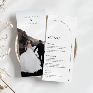 Menú de fotos de Boda blanco y negro en arco moder