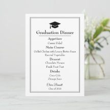 Menú de Graduación 2026 Elegante en Blanco y Negro