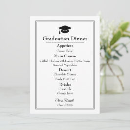 Menú de Graduación 2026 Elegante en Blanco y Negro