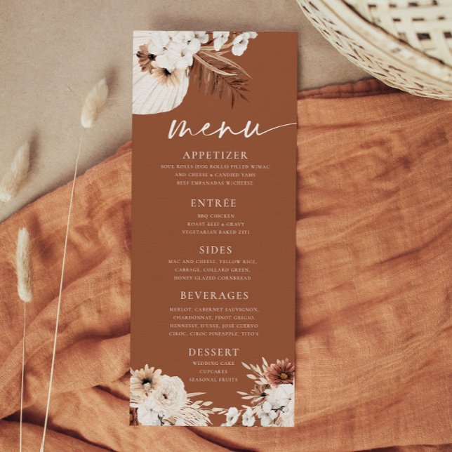 Menú de gramíneas Terracotta Boho Pampas (Subido por el creador)