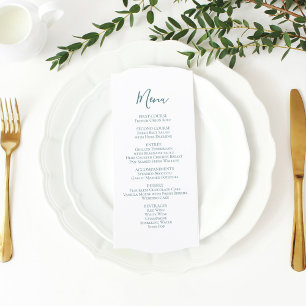 Menú de guión boda Azul Minimalista
