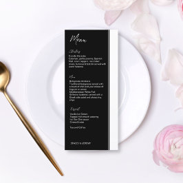 Menú de guiones modernos minimalistas en blanco y 