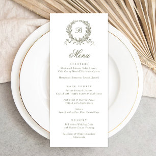 Menú de guiso botánico de roble de oliva elegante