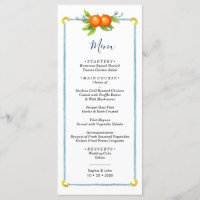 Menú de ilustracion de naranja de color de agua vi