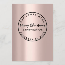 Menú de invierno de Navidad moderno rosa