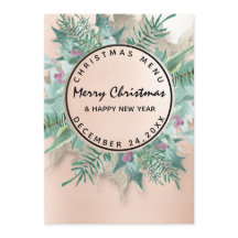 Menú de invierno de Nochebuena Blush Floral