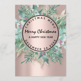 Menú de invierno de Nochebuena Floral Rosa