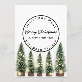 Menú de invierno de Nochebuena Ligero Verde Blanco