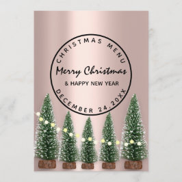 Menú de invierno de Nochebuena Rosa Verde Claro