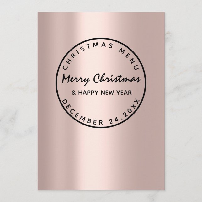 Menú de invierno de Nochebuena Rose Modern (Anverso)