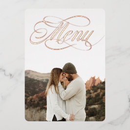 Menú de Invitación con Foto Realzada con Hoja de O