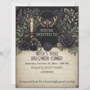 Menú de Invitación de Halloween de la Mesa de la B