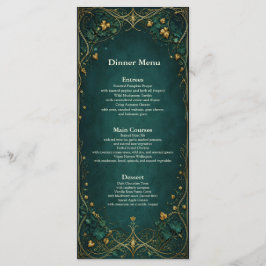 Menú de la barra de cena de boda del bosque encant