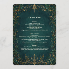 Menú de la barra de cena de boda del bosque encant