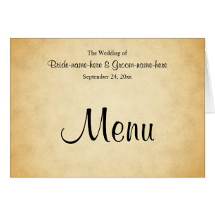 Menú de la boda del diseño del modelo del