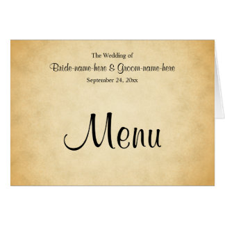 Menú de la boda del diseño del modelo del