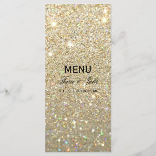 Menú de la boda - oro Glit fabuloso