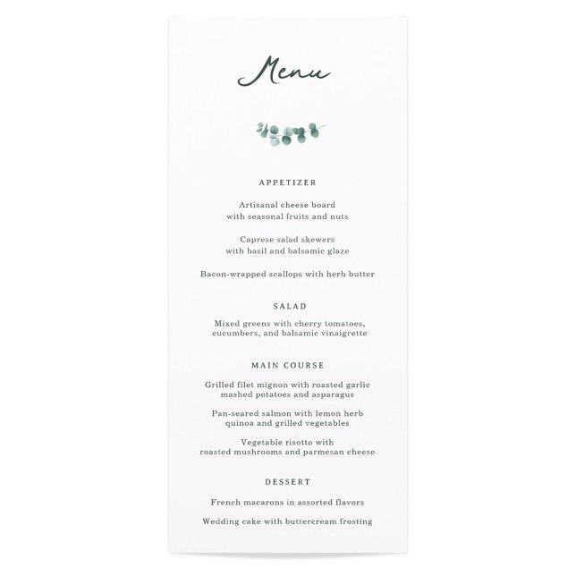Menú de la cena Boda de Adelaide (Subido por el creador)