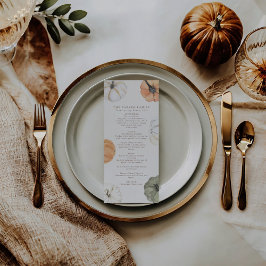 Menú de la cena del Día de Acción de Gracias de la