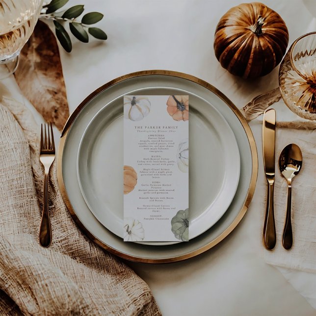Menú de la cena del Día de Acción de Gracias de la (Subido por el creador)