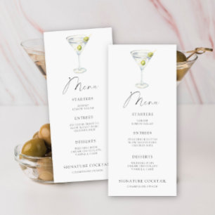 Menú de la ducha de novia Martini