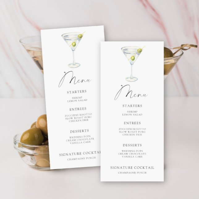 Menú de la ducha de novia Martini (Subido por el creador)