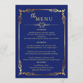 Menú de la mesa de bodas elegante Carta plana