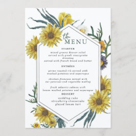 Menú de la mesa de bodas elegante Carta plana