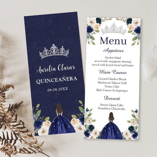 Menú de la Princesa Floral Azul Quinceañera (Subido por el creador)