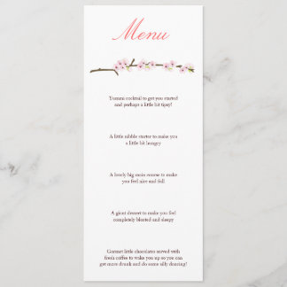 Menú de la rama de la flor de cerezo (blanco)