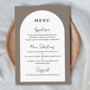 Menú de la recepción de bodas con arco Personaliza