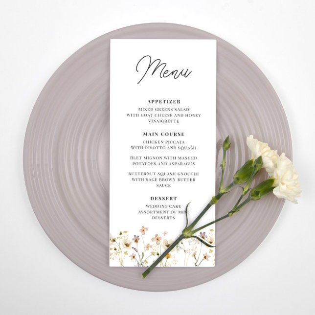 Menú de la recepción de la boda de flores silvestr (Subido por el creador)