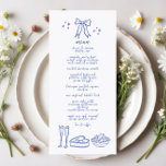 Menú de la recepción de la boda de la boda de cart<br><div class="desc">Añada un toque de brillo y encanto a su recepción de bodas con nuestro menú de recepción de bodas con dibujos a mano. Este delicioso diseño de la carta se caracteriza por sus alegres arcos de doodle y su estilo con letras a mano que captan perfectamente la esencia alegre y...</div>