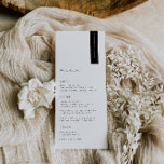 Menú de la tarjeta KRISTEN Modern Boda Place<br><div class="desc">KRISTEN,  moderna carta y carta minimalista y boda. Características,  tipografía negra con fondo blanco. Tenga en cuenta que los nombres de invitados deben introducirse y añadirse a su carrito individualmente.</div>