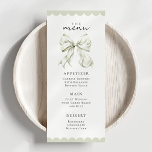 Menú de lazo verde salvia elegante