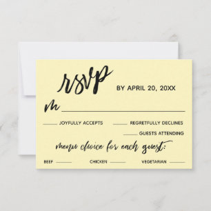 Menú de letra informal Opción de color amarillo pá